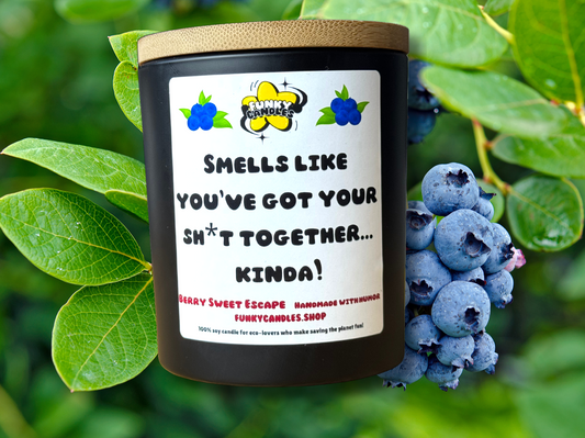 Berry Sweet Escape - Blueberry and Vanilla Scented Candle for a Sweet, Relaxing Escape | 10oz Soy Wax in Matte Black Jar